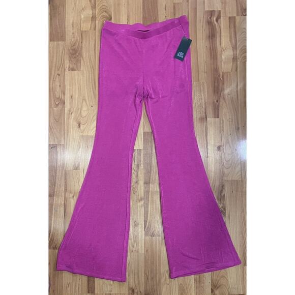 Wild Fable  Mid Rise Slinky Knit Flare Pants Pink Women's XS - Picture 4 of 10